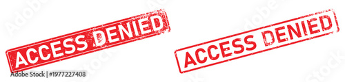 Two red access denied stamp vector illustrations on a white background