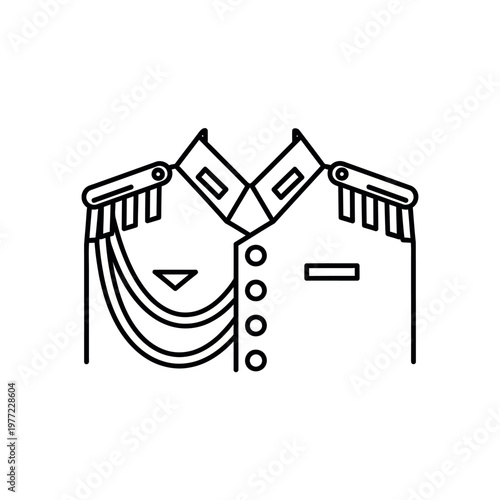 Military Uniform Outline Icon.