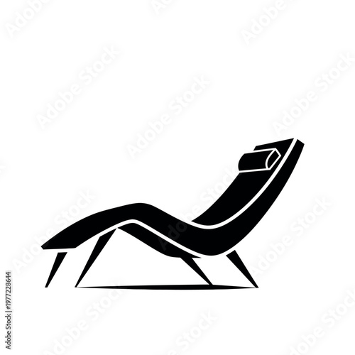 Minimalist Chaise Lounge Chair Silhouette.