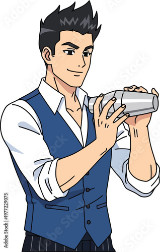 Bartender shaking cocktail in a metal shaker professional mixologist at work bartender cocktail mixologist