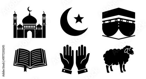 Islamic Cultural Symbols, Religious Icons and Holy Objects for Faith