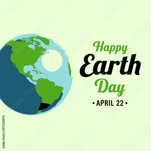 Happy Earth Day Celebration With Globe Illustration