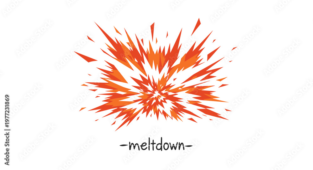 Obraz premium Explosion, meltdown, orange blast, abstract vector graphic