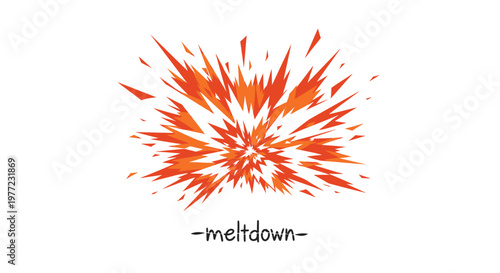 Explosion, meltdown, orange blast, abstract vector graphic