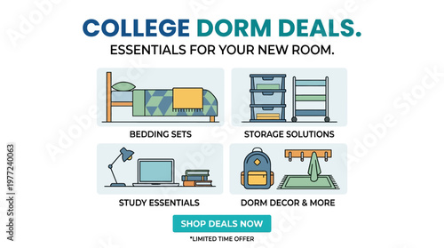 College Dorm Deals Banner Advertising Essentials