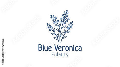 Elegant Blue Veronica Logo Design on White Background