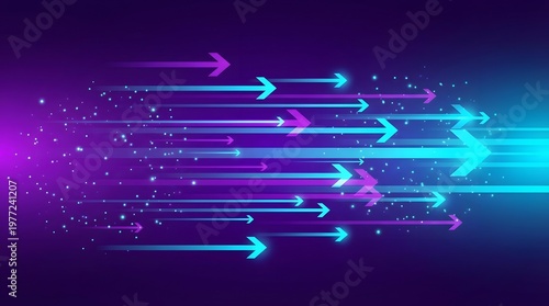Abstract background with glowing arrows moving forward symbolizing speed and digital progress