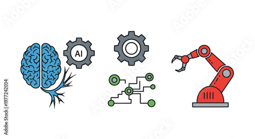 Robot Arm with Brain and Gears.