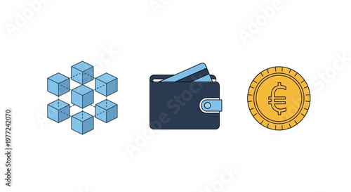 Cryptocurrency and digital wallet concept.