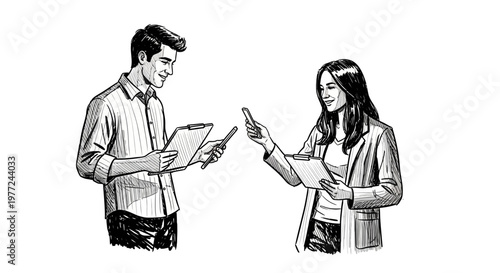 Business discussion between two colleagues