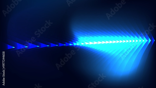 Abstract Blue Ribbed Glass Background with Vertical Wave Texture and Glossy Reflections, Modern Minimal Futuristic Digital Surface Design for Tech Visuals