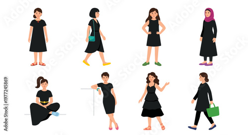 Diverse group of women in casual and modest clothing styles