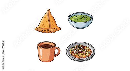 Traditional Indian food and drink.