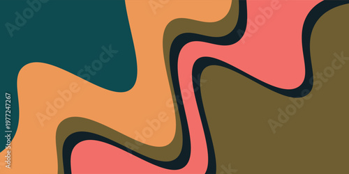 Multi layers soft colorful texture 3D papercut layers in gradient vector banner. Abstract paper cut art background design for website template. Topography map concept or smooth origami paper cut