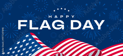 US Flag Day poster, USA holiday celebration background