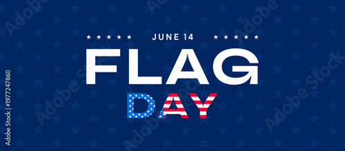 US Flag Day background, USA holiday typography banner