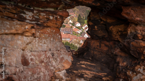 The village thru the rock in Obersteinbach in France on September 5th 2025
