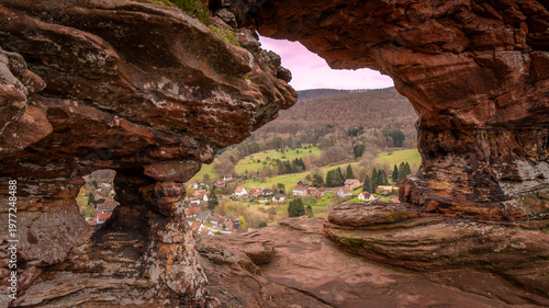 The village thru the rock in Obersteinbach in France on September 5th 2025