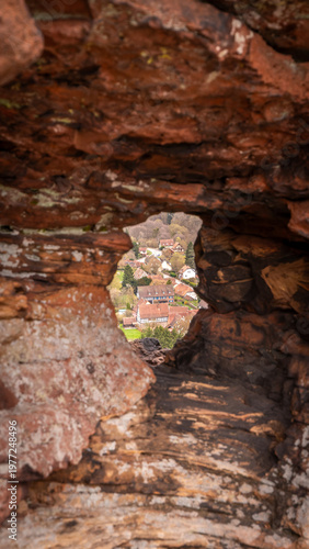 The village thru the rock in Obersteinbach in France on September 5th 2025