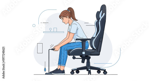Adjusting gaming chair height for optimal ergonomics and posture support at work or gaming