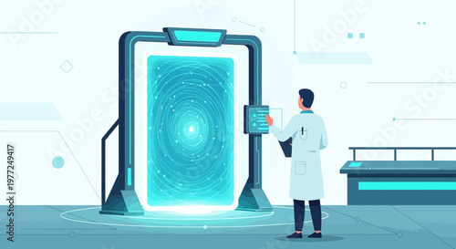 Advanced technology portal with scientist control offering potential discoveries in scientific