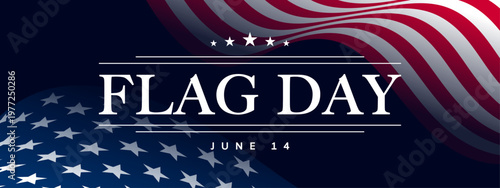 USA Flag Day banner, American flag background, US holiday