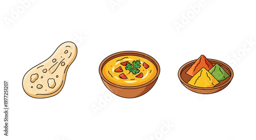 Flatbread and hummus with vegetables.