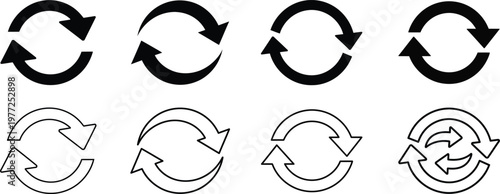 Circular Arrows Icons Vector