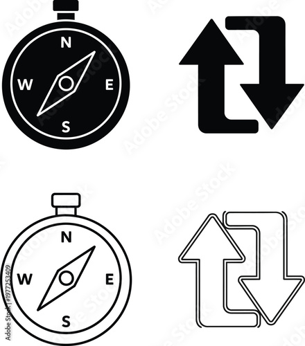 compass direction arrows Vector