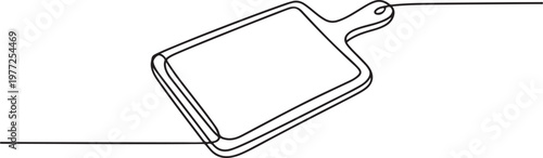 Cutting board kitchen continuous line. Continuous one line drawing cutting board. Cutting board, equipment concept. one line Icon drawing