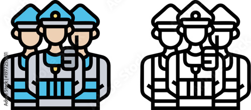 Police Officers Team Security Enforcement Icon