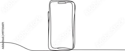 Smartphone continuous line. Continuous one line drawing smartphone. Technology, device concept. one line Icon drawing