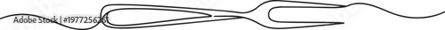 Meat fork continuous line. Continuous one line drawing meat fork. Kitchen fork concept. one line Icon drawing
