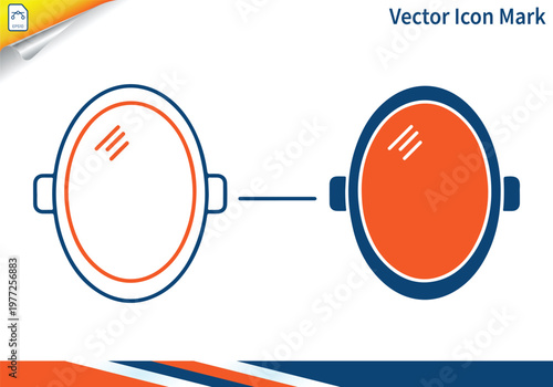 Outline and solid glasses icon for mark design.
