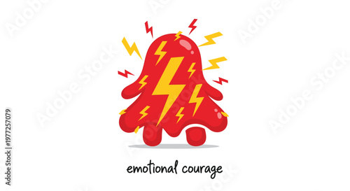 Emotional courage, fearless emotions, bold feelings, vector icon