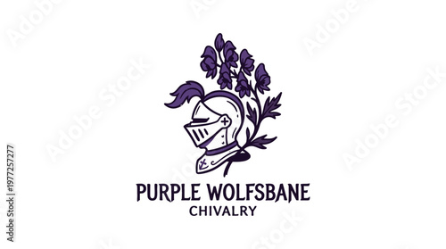 Elegant Purple Wolfsbane Chivalry Logo