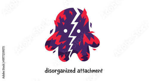 Psychology, disorganized attachment, emotional distress, mental health vector icon