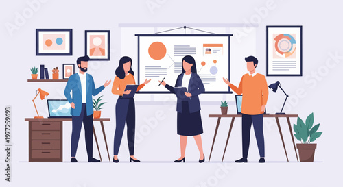Business Professionals in Modern Office Setting.