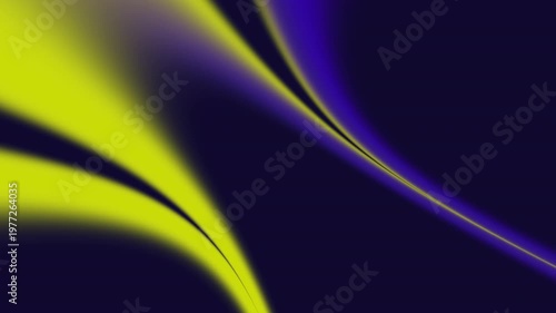 Abstract Yellow and Blue Glowing Gradient Motion Background. Seamless looping motion graphic featuring a smooth, abstract gradient of deep blue and vibrant yellow. The glowing liquid-like waves.