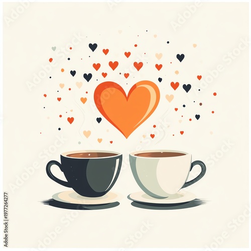 cup of coffee with hearts