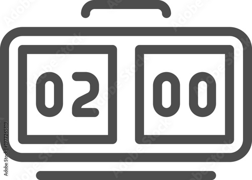 Digital scoreboard icon showing game period or score