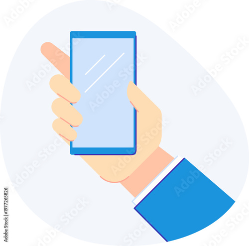 Hand holding smartphone browsing mobile application services
