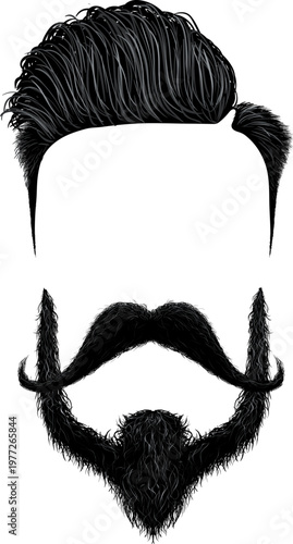 Male fashion grooming with pompadour hairstyle and beard