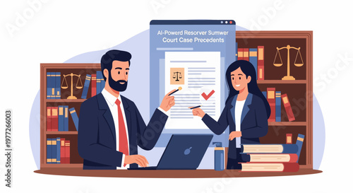 Lawyer and Client Reviewing Legal Document Together.