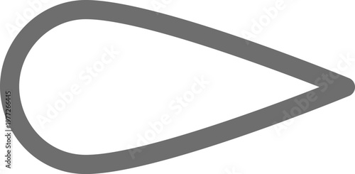 Airfoil shape defining aerodynamic flow direction