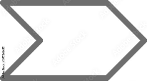 Right pointing outline arrow indicating next step