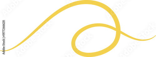 Yellow flowing line creating a decorative swirl
