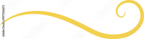 Golden sweeping flourish creating elegant decorative design element