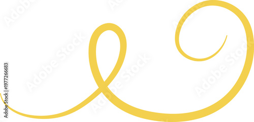 Yellow swirling curve line graphic element design