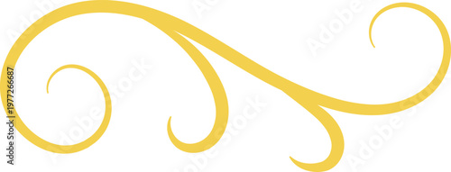 Golden ornamental flourish design with elegant swirls